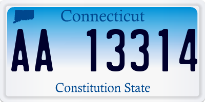 CT license plate AA13314