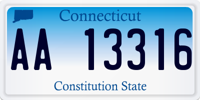 CT license plate AA13316