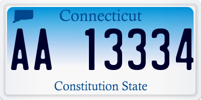 CT license plate AA13334