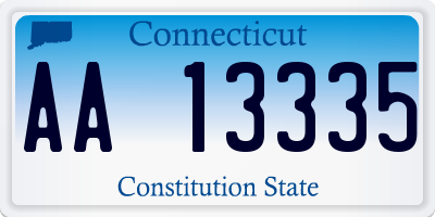 CT license plate AA13335