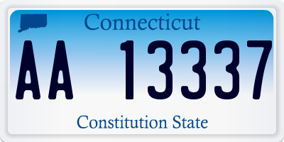 CT license plate AA13337