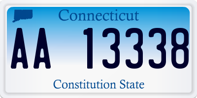 CT license plate AA13338