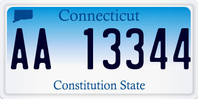 CT license plate AA13344