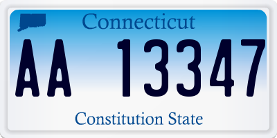 CT license plate AA13347