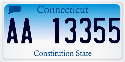 CT license plate AA13355