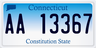 CT license plate AA13367