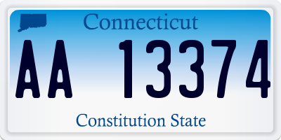 CT license plate AA13374