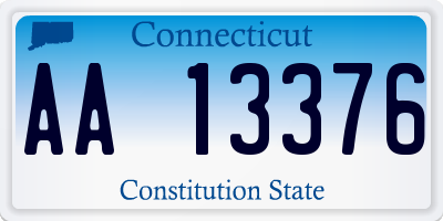 CT license plate AA13376