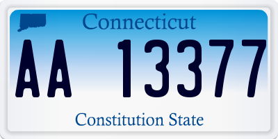 CT license plate AA13377