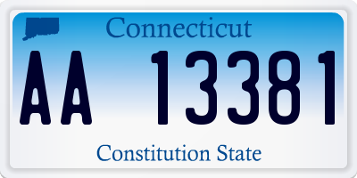 CT license plate AA13381