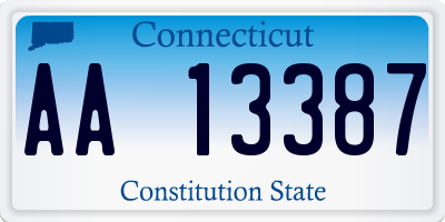 CT license plate AA13387