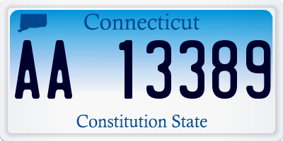 CT license plate AA13389