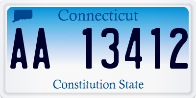 CT license plate AA13412