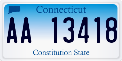 CT license plate AA13418