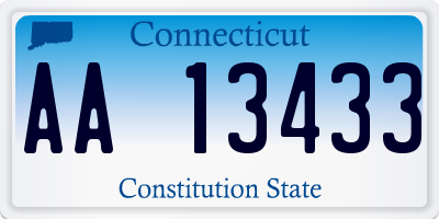 CT license plate AA13433