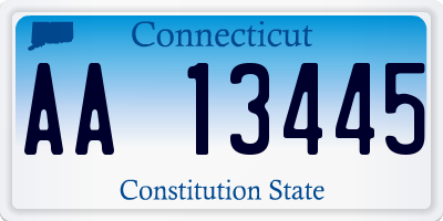 CT license plate AA13445