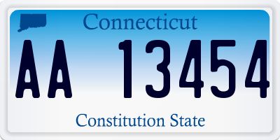 CT license plate AA13454