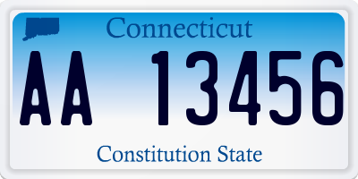 CT license plate AA13456