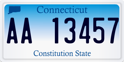 CT license plate AA13457