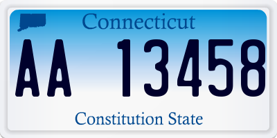 CT license plate AA13458