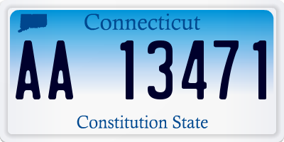 CT license plate AA13471