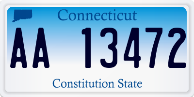 CT license plate AA13472