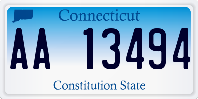 CT license plate AA13494