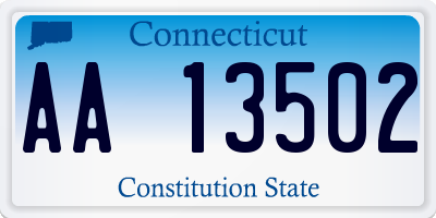 CT license plate AA13502