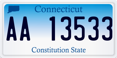 CT license plate AA13533