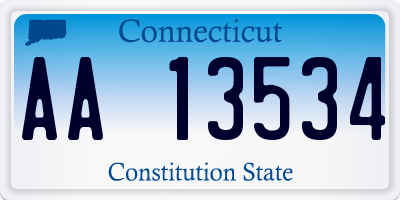 CT license plate AA13534