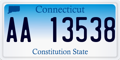 CT license plate AA13538