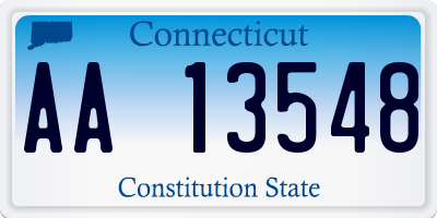 CT license plate AA13548