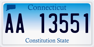 CT license plate AA13551