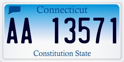 CT license plate AA13571