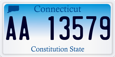 CT license plate AA13579