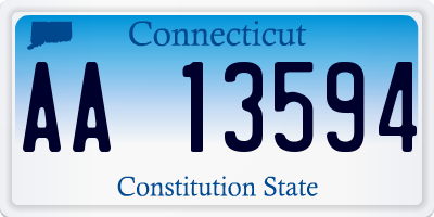 CT license plate AA13594