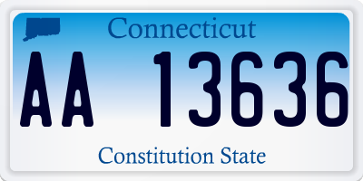 CT license plate AA13636