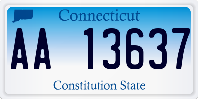 CT license plate AA13637