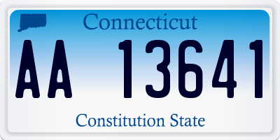 CT license plate AA13641