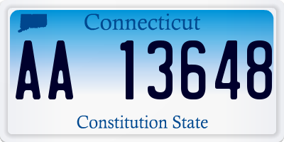 CT license plate AA13648