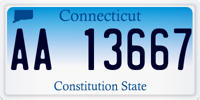 CT license plate AA13667