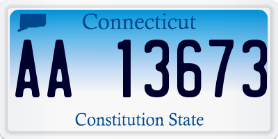 CT license plate AA13673