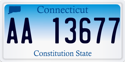 CT license plate AA13677