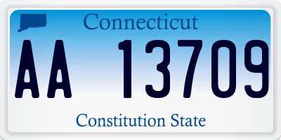 CT license plate AA13709