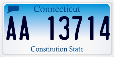 CT license plate AA13714