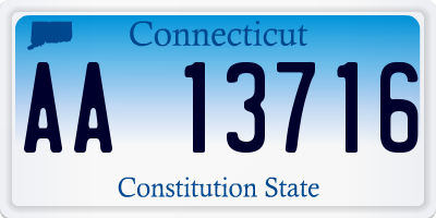 CT license plate AA13716