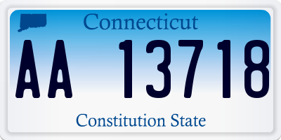 CT license plate AA13718
