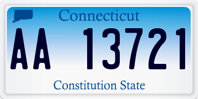 CT license plate AA13721