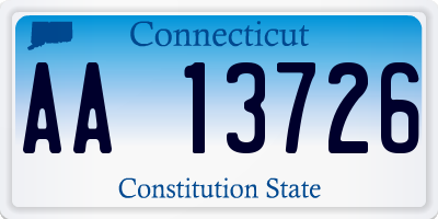 CT license plate AA13726