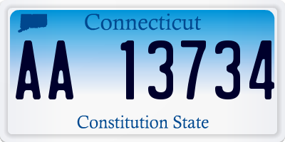 CT license plate AA13734